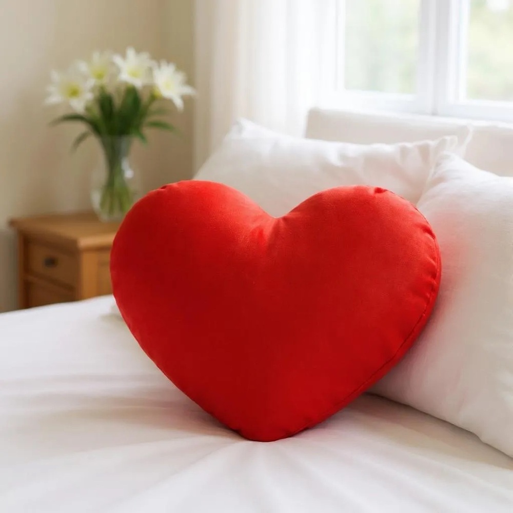 Red Heart-Shaped Pillow